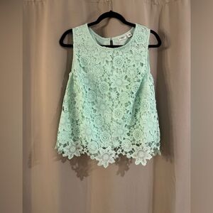 Cato Mint Lace Sleeveless Top